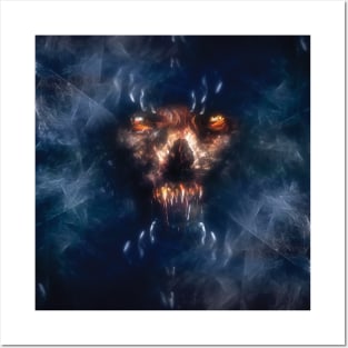 Creepy Wolf Skull Posters and Art